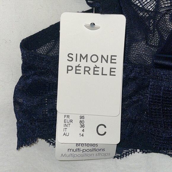 Simone Perele Demi Underwire Bra Blue Lace Size 36C Luxury Erotic Lingerie - Picture 7 of 7